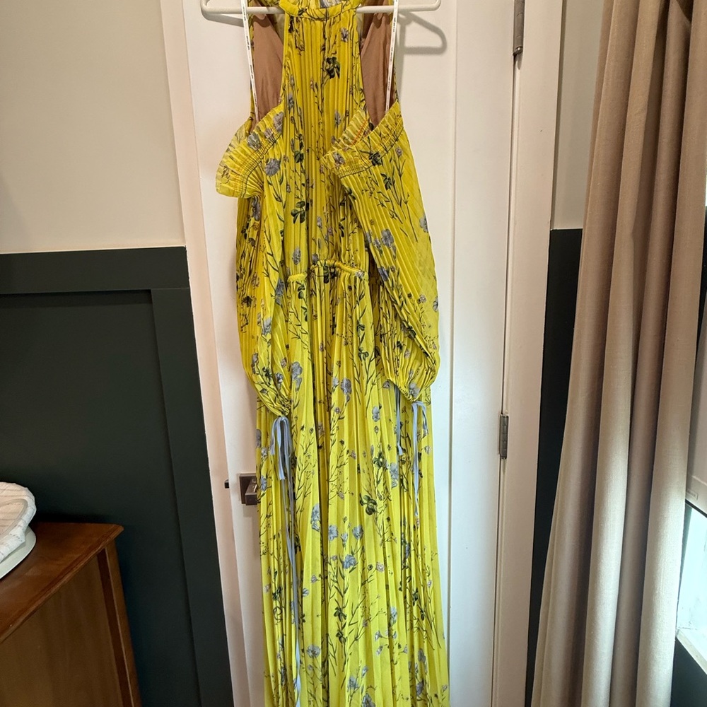 Self-Portrait Yellow and Blue Floral Maxi Dress